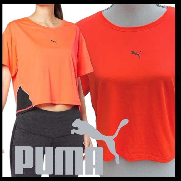 Puma Tops - PUMA Run Neon Orange Short Sleeve Top (S)
